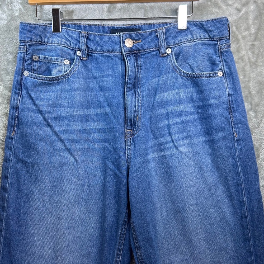 Aeropostale Womens High Rise Wide Leg Jeans Blue Medium Wash Cotton Size 12 - Picture 2 of 9